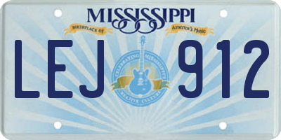 MS license plate LEJ912