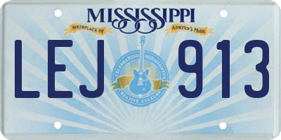 MS license plate LEJ913