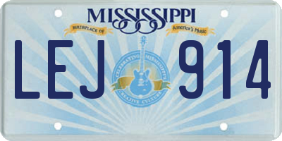 MS license plate LEJ914