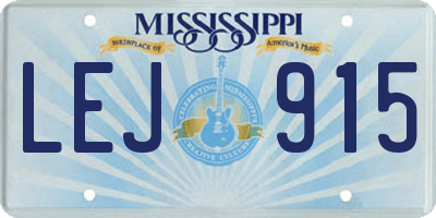 MS license plate LEJ915