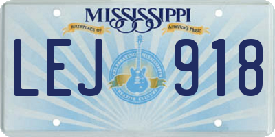 MS license plate LEJ918