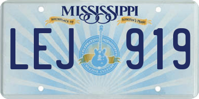 MS license plate LEJ919