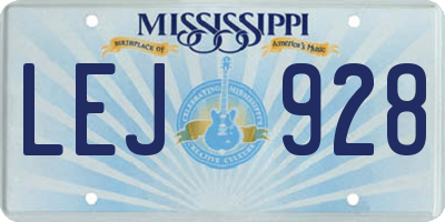 MS license plate LEJ928