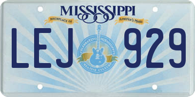 MS license plate LEJ929