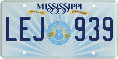 MS license plate LEJ939