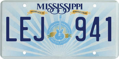 MS license plate LEJ941