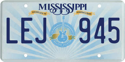MS license plate LEJ945