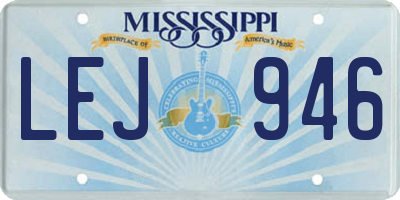 MS license plate LEJ946