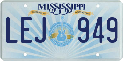MS license plate LEJ949