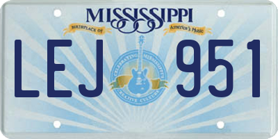 MS license plate LEJ951