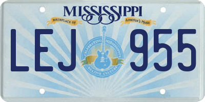 MS license plate LEJ955