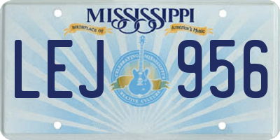 MS license plate LEJ956