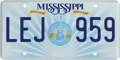 MS license plate LEJ959