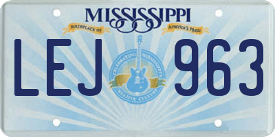 MS license plate LEJ963