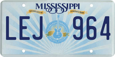MS license plate LEJ964