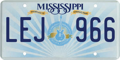 MS license plate LEJ966