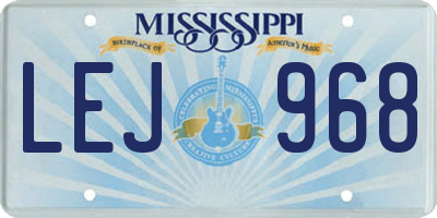 MS license plate LEJ968