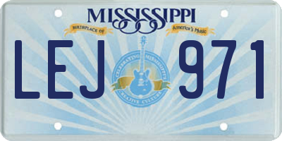 MS license plate LEJ971