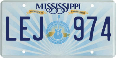 MS license plate LEJ974
