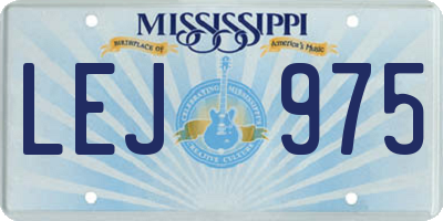 MS license plate LEJ975