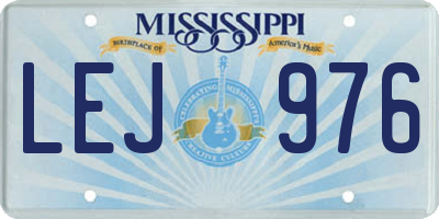 MS license plate LEJ976