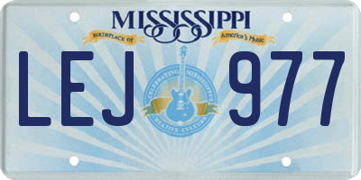 MS license plate LEJ977