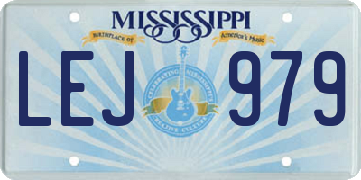 MS license plate LEJ979
