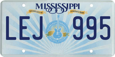 MS license plate LEJ995