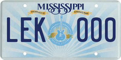 MS license plate LEK000