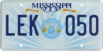 MS license plate LEK050