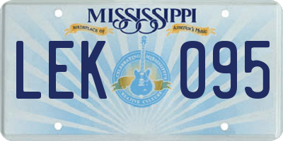 MS license plate LEK095