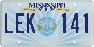 MS license plate LEK141