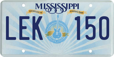 MS license plate LEK150