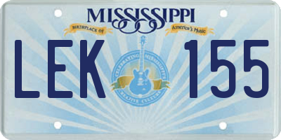 MS license plate LEK155