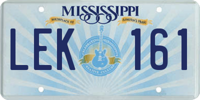 MS license plate LEK161