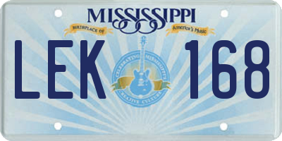 MS license plate LEK168
