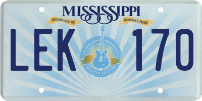 MS license plate LEK170