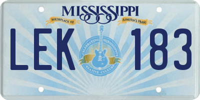 MS license plate LEK183