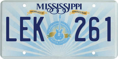 MS license plate LEK261