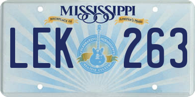 MS license plate LEK263