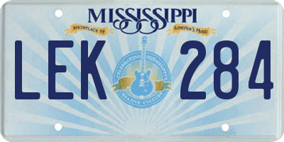 MS license plate LEK284
