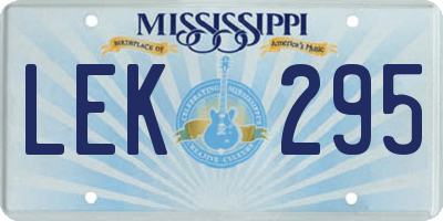 MS license plate LEK295