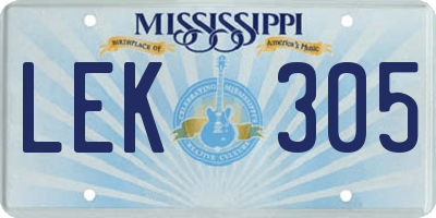MS license plate LEK305