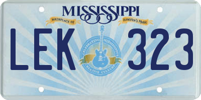 MS license plate LEK323