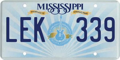 MS license plate LEK339