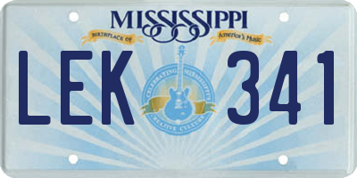 MS license plate LEK341