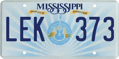 MS license plate LEK373