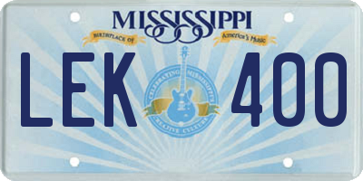 MS license plate LEK400