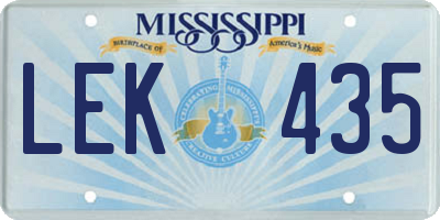 MS license plate LEK435