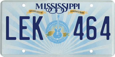 MS license plate LEK464